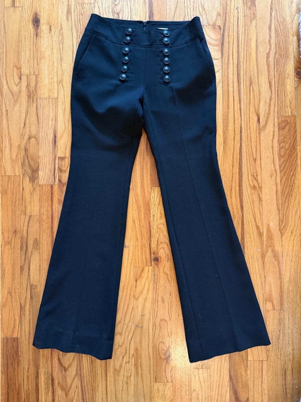 Burberry Sailor-Button Wide Leg Pants - Black